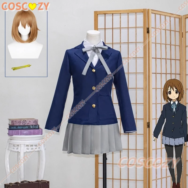 ¡Anime K-ON! Disfraz de Akiyama Mio, peluca de Cosplay Hirasawa Yui, uniformes para niñas de secundaria, uniforme JK para mujer, disfraces de fiesta de Halloween