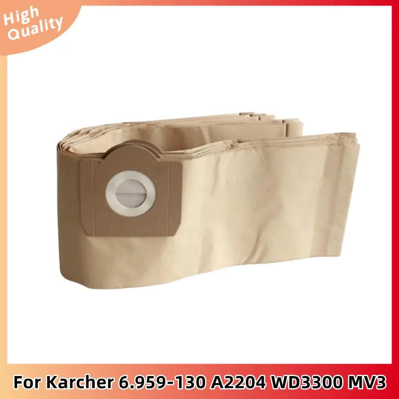 Suitable for Karcher Kach Vacuum Cleaner Accessories Dust Bag 6.959-130 A2204 WD3300 MV3 Filter Paper Bag