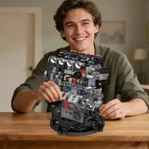 Mould King VTEC Engine Model 772PCS Technical 10234 Building Blocks for Legoeds Bricks DIY Mechanical Assembly Toys Kit