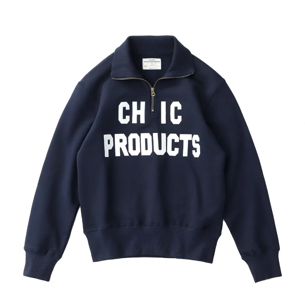 

Американская ретро толстовка на полумолнии, мужская плотная хлопковая толстая свободная повседневная мотоциклетная куртка с буквенным лацканом, осень и зима