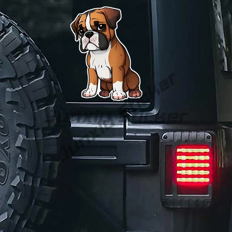 

CUTE BOXER DOG Vinyl Car Sticker Waterproof Decal Laptop Animal Pet Puppy Wildlife Decoration