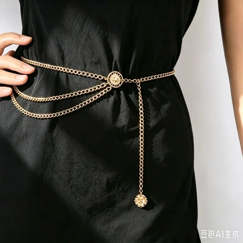Multilayer Metal Waist Chain Dress Belts Long Tassel Coin Pendant Harness Belly Chains Women Fashion Waistbands Body Jewelry