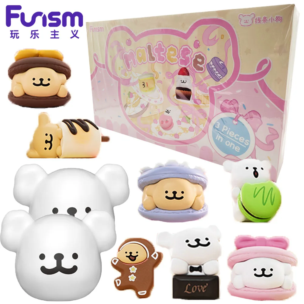 

Official Funism Maltese Dessert House Series Dog Head Blind Box Cute Desktop Figure Practical Cartoon Peripheral Christmas Gifts