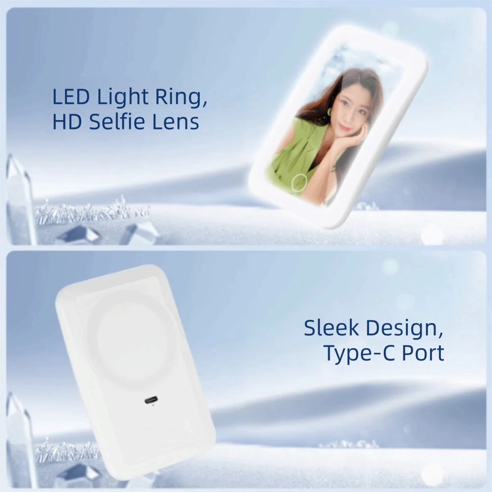 

Magnetic Magnetic Selfie Mirror Wide-Angle Back Suction Phone Selfie Mirror Led Mobile Back Suction Mirror Vlogging