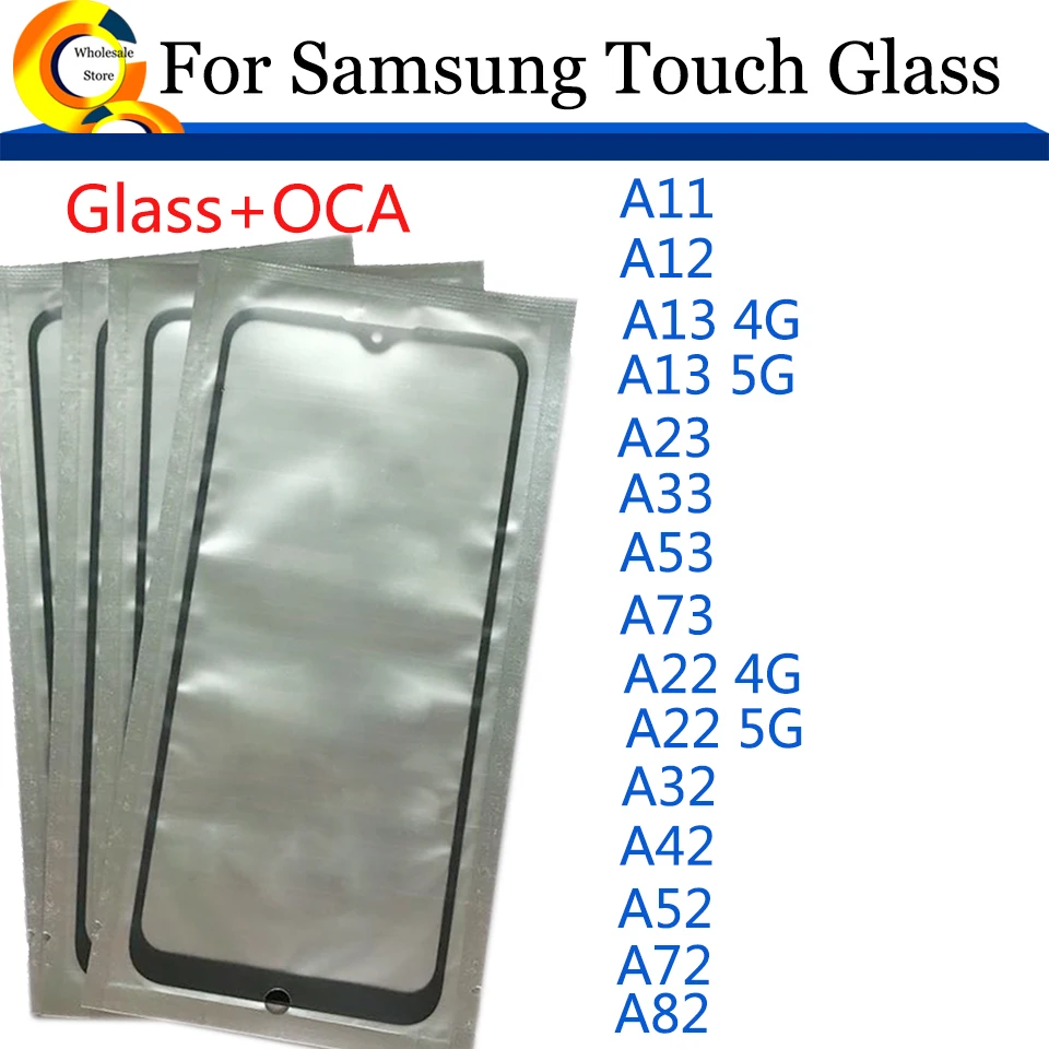 

10Pcs\Lot Touch Screen Front Glass For Samsung Galaxy A11 A12 A23 A33 A53 A73 A32 A52 A72 A82 A22 A13 4G 5G LCD Glass Repair