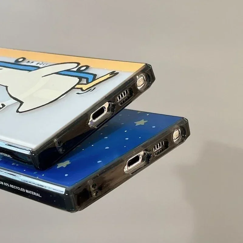 Lazy Duck MagSafe Acrylic Border Magnetic Phone Case for Samsung Galaxy S22U S23 Ultra S24 Ultra Cover Protective Shell