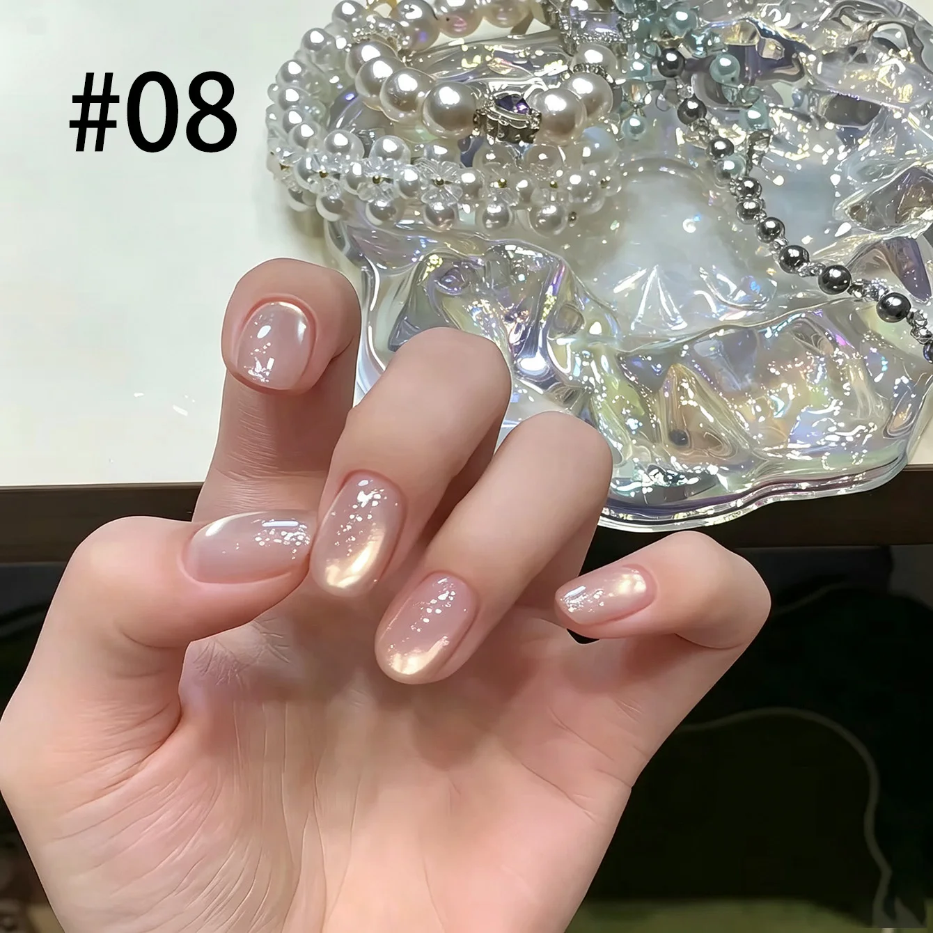 2026 Neue Aufhellende Strobe Pink Erdbeer-Gummibonbons Diamant-Glasperlen Katzenaugen-Gel-Nagellack Rosa Nägel Nagelzubehör – Detail 16
