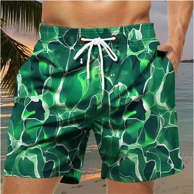 Fashion Ocean Wave Pattern Beach Short Summer Casual Men Kids 3D Printed Hawaiian Short Pants Trend Streetwear Loose Swim Trunks