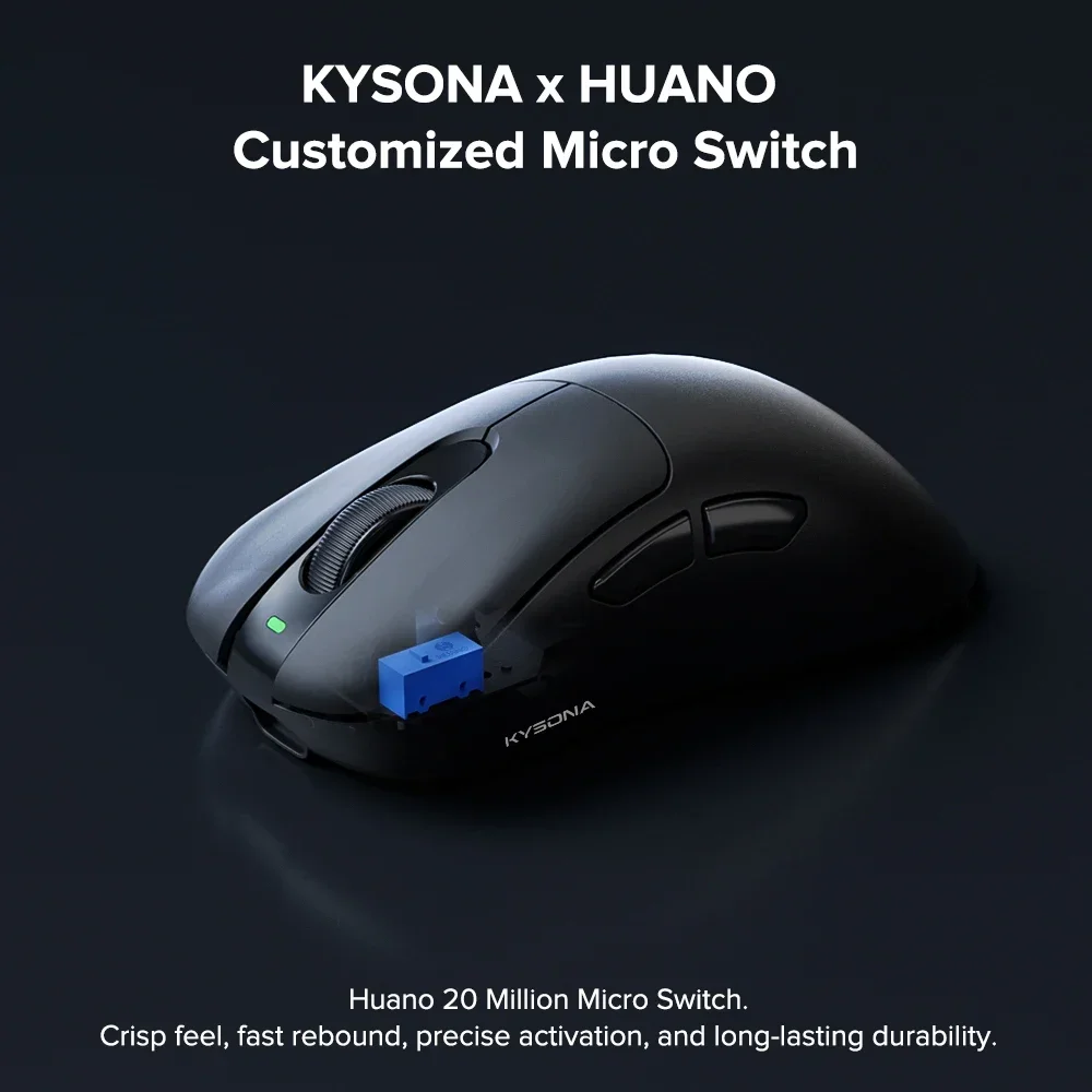 Mouse Gaming Nirkabel KYSONA Mars SE Bluetooth Ergonomis Ringan 57g Polling Rate 1KHz PAW3311 24000DPI untuk Laptop PC