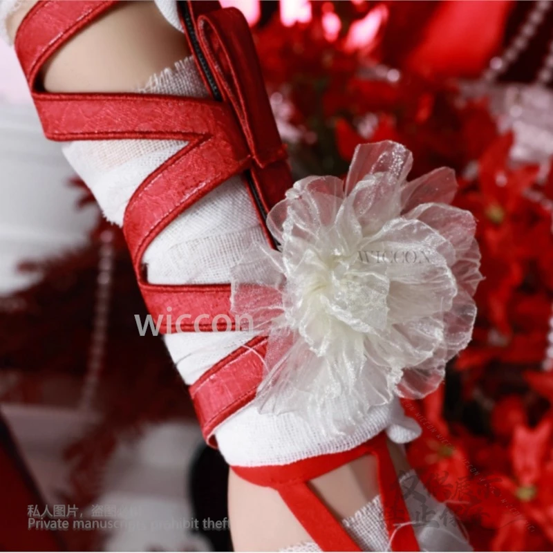 Пиролова Косплей Костюм Игра Wuthering Waves Зажим Для Ушей Парик Сексуальное Платье Головной Убор Чулки Ресницы Реквизит Женский Хэллоуин Вечеринка