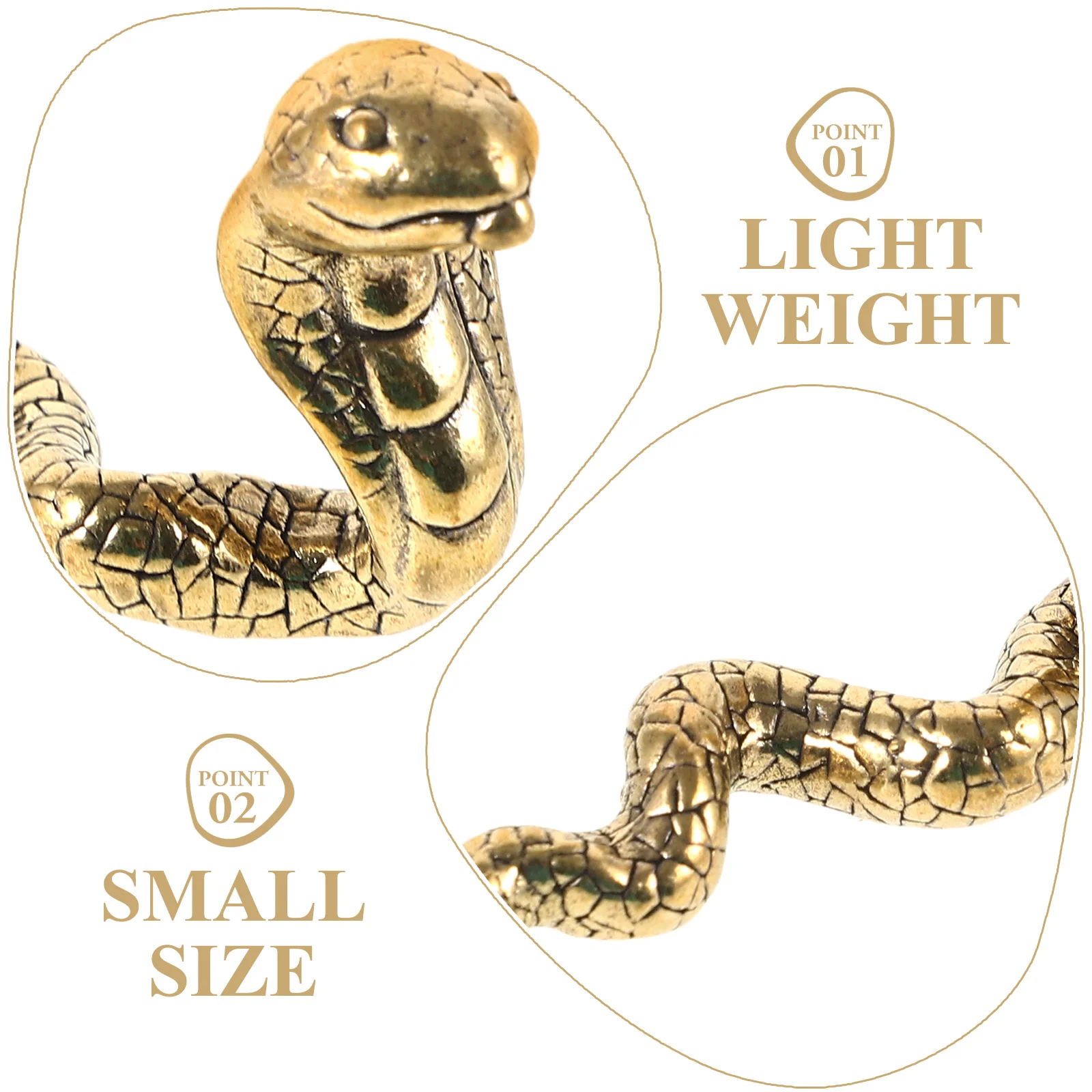 

Brass Snake Ornament Desktop Decor for Home Office Tea Ceremony Retro Style Sturdy Metal Craft Unique Snake Shaped Adornment