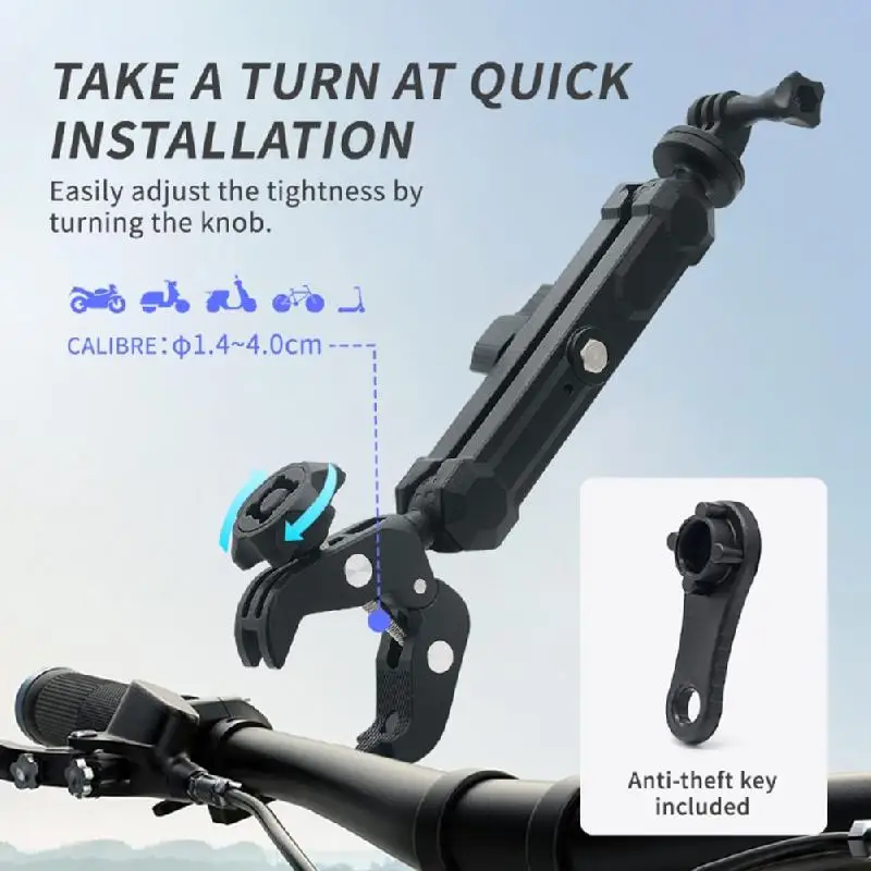 

Bike Camera Mount Bracket Motorcycle Camera MountHandlebar Holder for Action Cameras Bike Mount with Quick Release Base