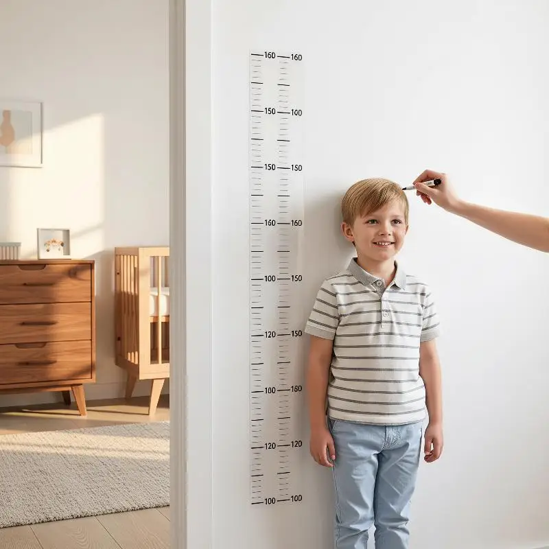 Decorative Kids Height Growth Chart Wall Sticker Waterproof Removable 1Pcs Clear Accurate for Children Bedroom Home Decoration