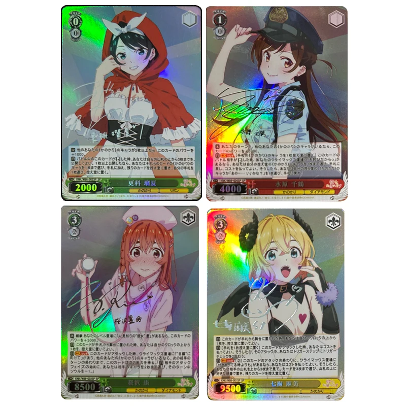 Girlfriend on rent DIY 4PCS/SET Ichinose Chizuru Sarashina Ruka Asami Nanami Anime Collectible Cards Christmas Birthday Present