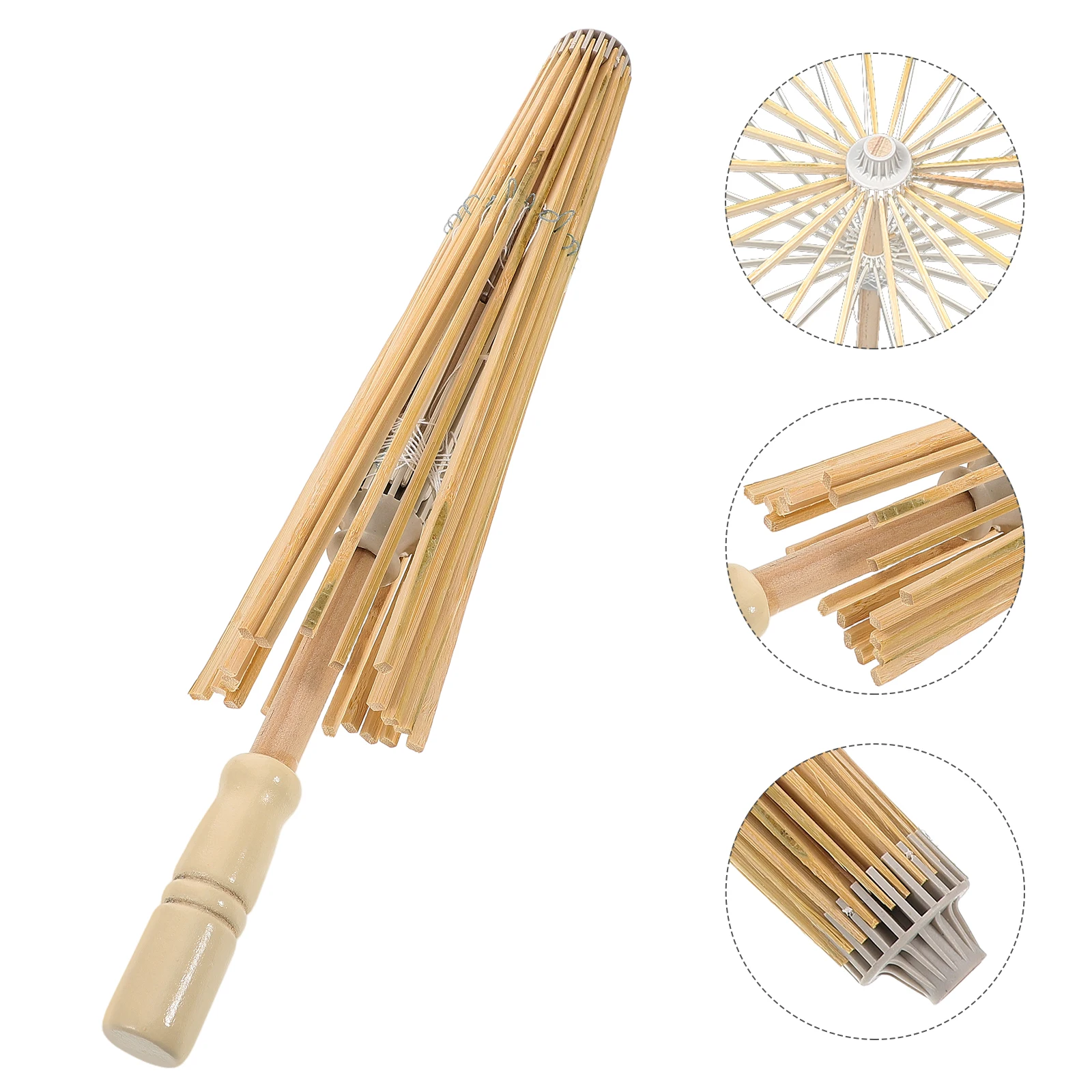 

Oil Paper Umbrella Handmade Wedding Decor Parasol Wooden Frame Stand Dance Umbrella Small Portable Holder Kids