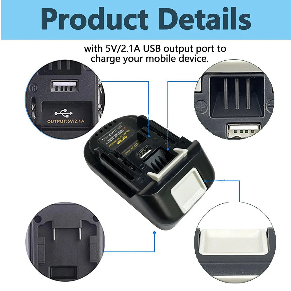 DM18M Battery Adapter Compatible for Dewalt 18v-20v Lithium Batteries Work Compatible with For Makita 18v Cordless Power Tools view 4