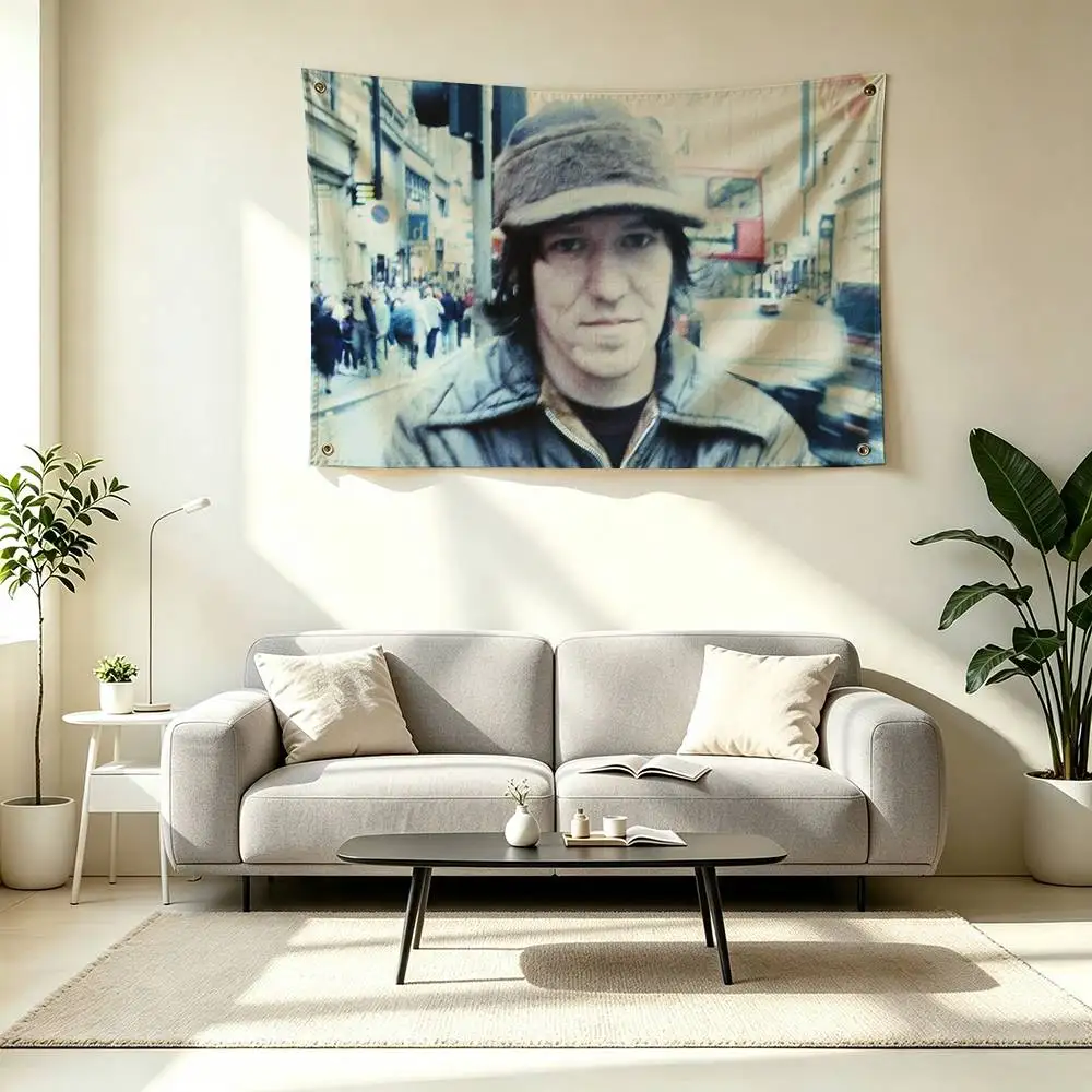 E-Elliott Smith Indie Folk Icon  Flags for Bedrooms Home Decor Items Outdoor Decors Garage Decoration Flaga