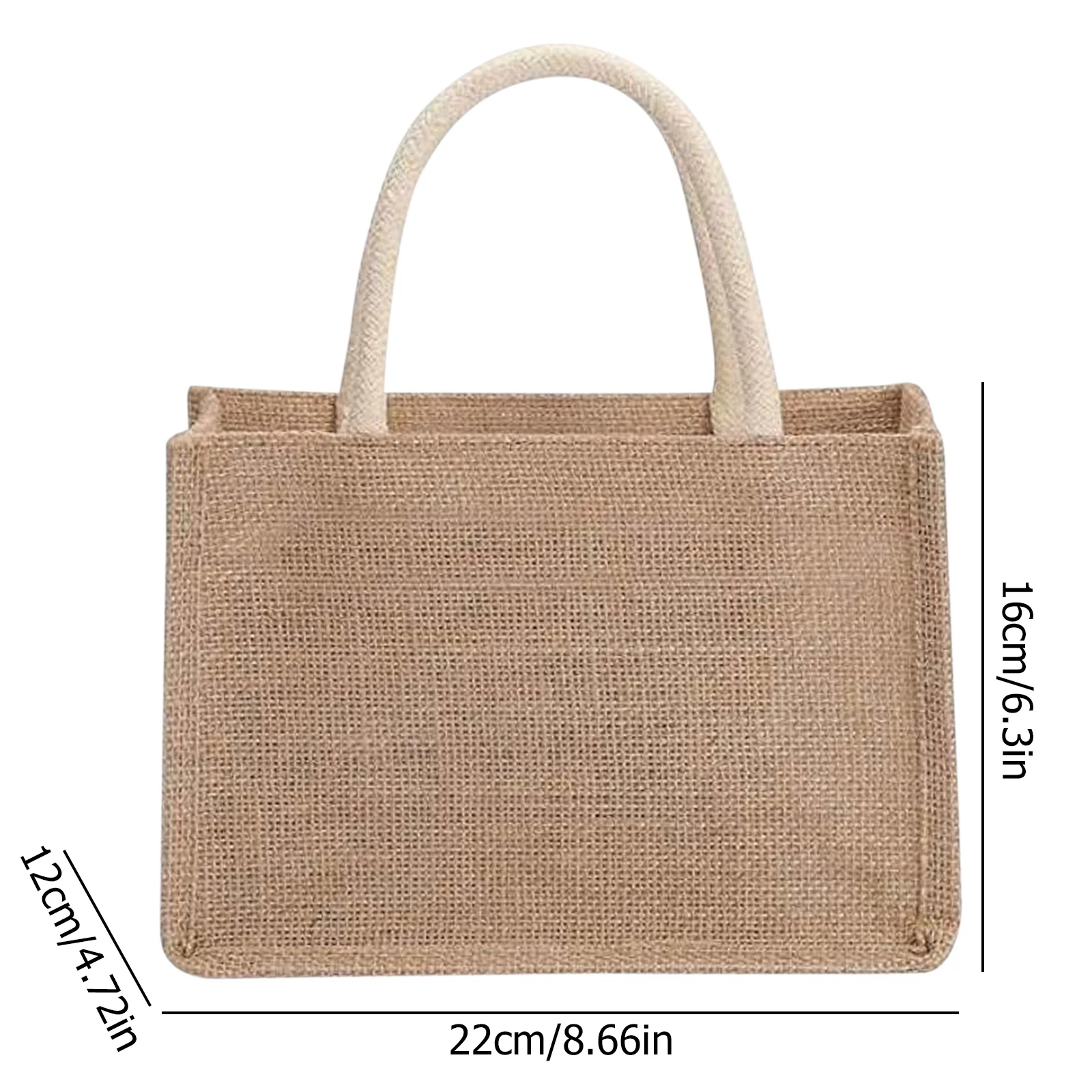 Burlap Tote Bags Blank, Jute Beach Shopping Handbag, Vintage Reusable Gift Bags with Handle for Grocery Crafts Birthday Parties