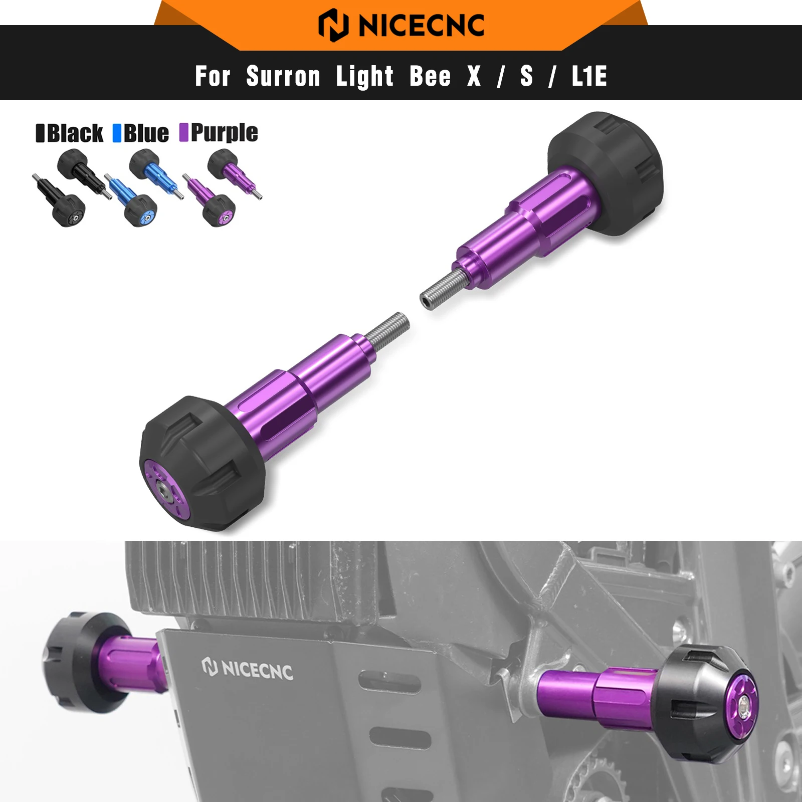 

NICECNC For Surron Light Bee X S L1E Frame Sliders Crash Protector For Segway X160 X260 Electric Dirt Bike 2023 2024 2025