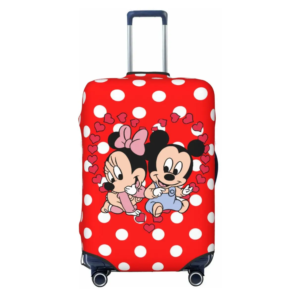 

Baby Mickey And Minnie Mouse Heart Suitcase Cover Dust Proof Travel Luggage Covers for 18-32 inch