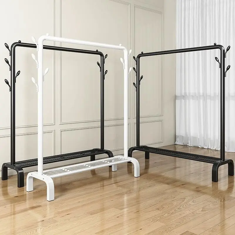 Indoor Bedroom Clothes Hanger Free Standing Rustproof Multi-layer Coat Ra for Student Dormi Durable Clothes Drng Rod
