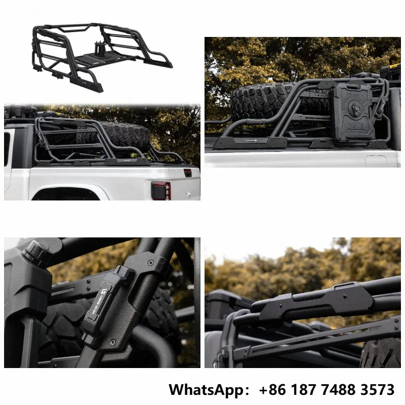 Aluminum Alloy Roll Bar for Mid Size Trucks Adjustable Compatible for Jeep Gladiator JT Sport Bar Pick up Truck 4X4 Accessories