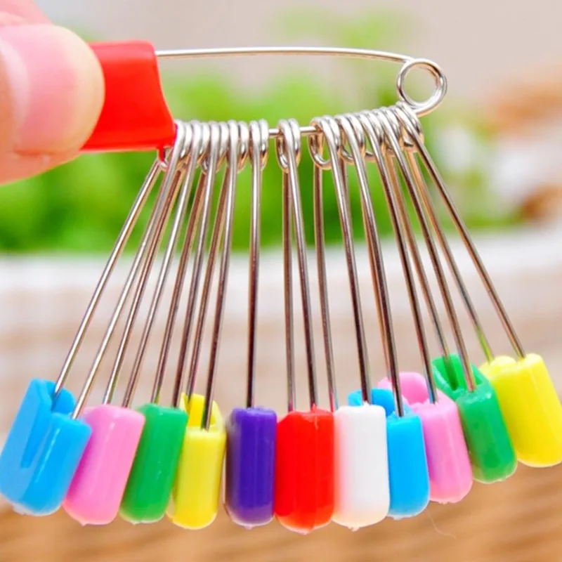 20Pcs/Lot DIY Candy Color Safety Pins Findings Safe Secure Clips for Baby Care Shower Cloth Diaper Pins Brooch Holder