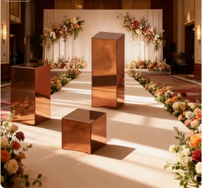 4pcs/set)Wedding Event Display Plinth, Round Plinths Mirror Plinth  Factory Wholesale mental qq214