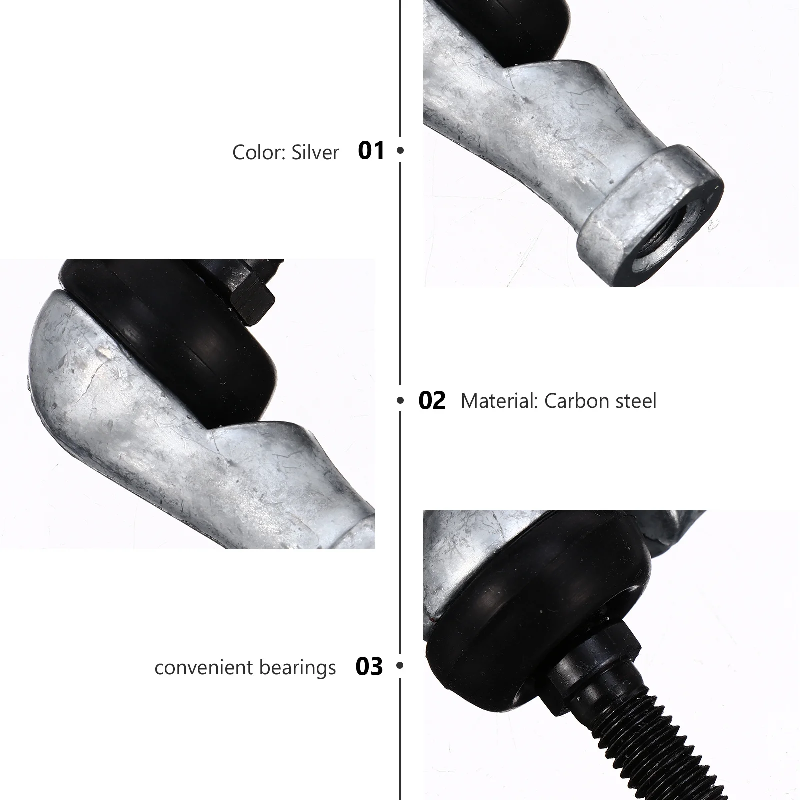 

2Pcs Rod End Ball Bearings Carbon Steel Polished Durable Abrasion Resistant Practical Use for Machinery Electric Tool Automation