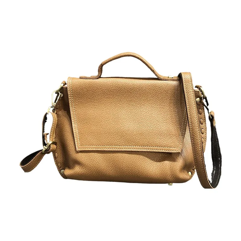 Retro Leather Women Bag Rivet Head Leather Large Capacity Handbag 2022 Luxury Brand Fashion Women Multifunctional Messenger Bag