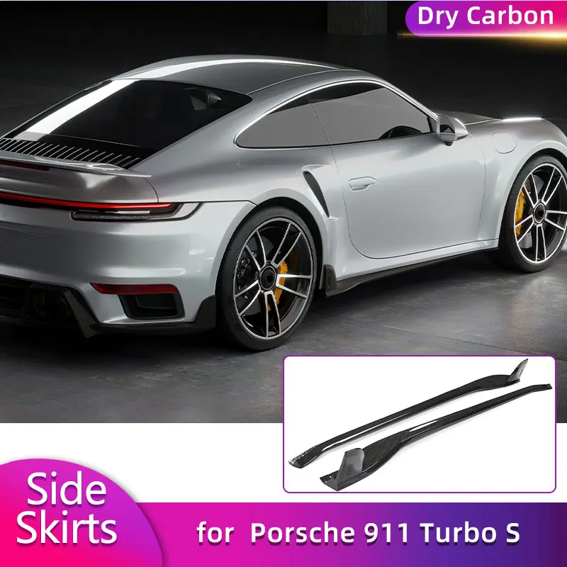 

Prepreg Dry Carbon Side Skirts Extensions for Porsche 911 Turbo S Coupe Convertible 2019-2023 Car Side Bumper Apron Lip Body Kit