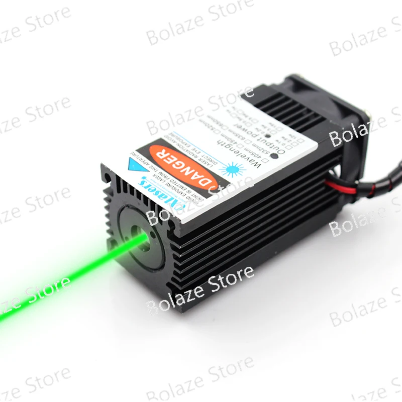 532nm 200mW high power 12V green laser module coarse light laser room escape props with fan TTL