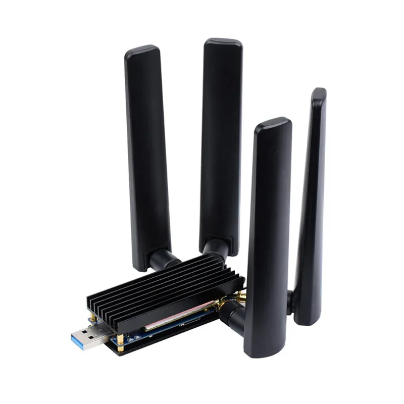 USB TO M.2 B KEY Raspberry Pi USB3.1 to M.2 Key B Port 5G DONGLE Плата расширения Четыре антенны Корпус из алюминиевого сплава