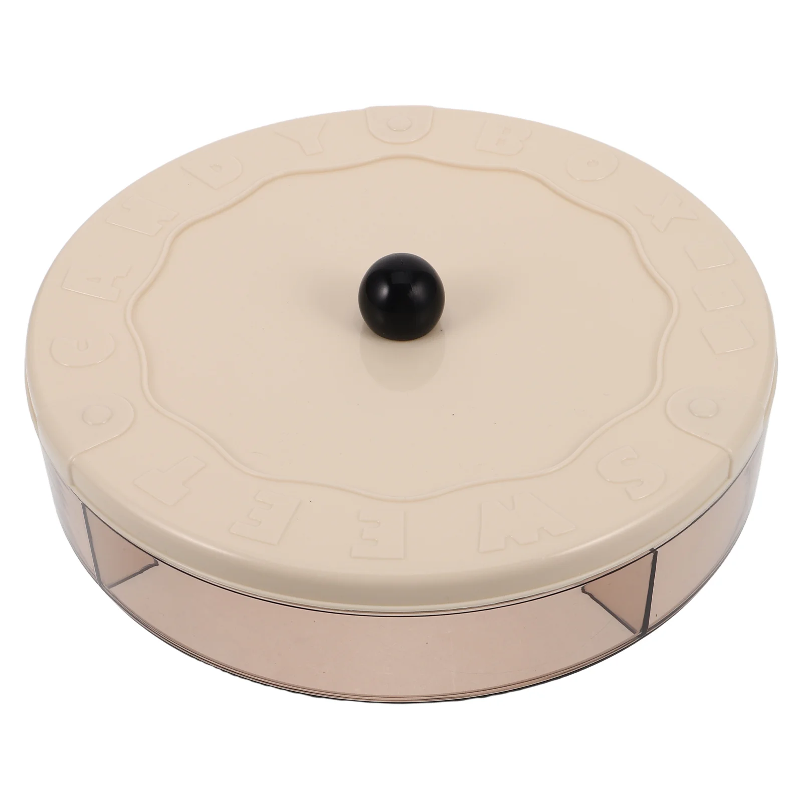 

Round Snack Box Container with Lid Multi Section Fruit Nut Holder Living Room Coffee Table Candy Storage Tray Travel Snack Box