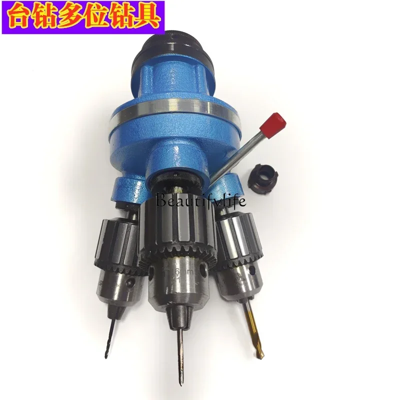 Multi-Position Drilling Tool Quick Manual Rotation Three-Head Drilling Chamfering Tapping Nail Rhinestones