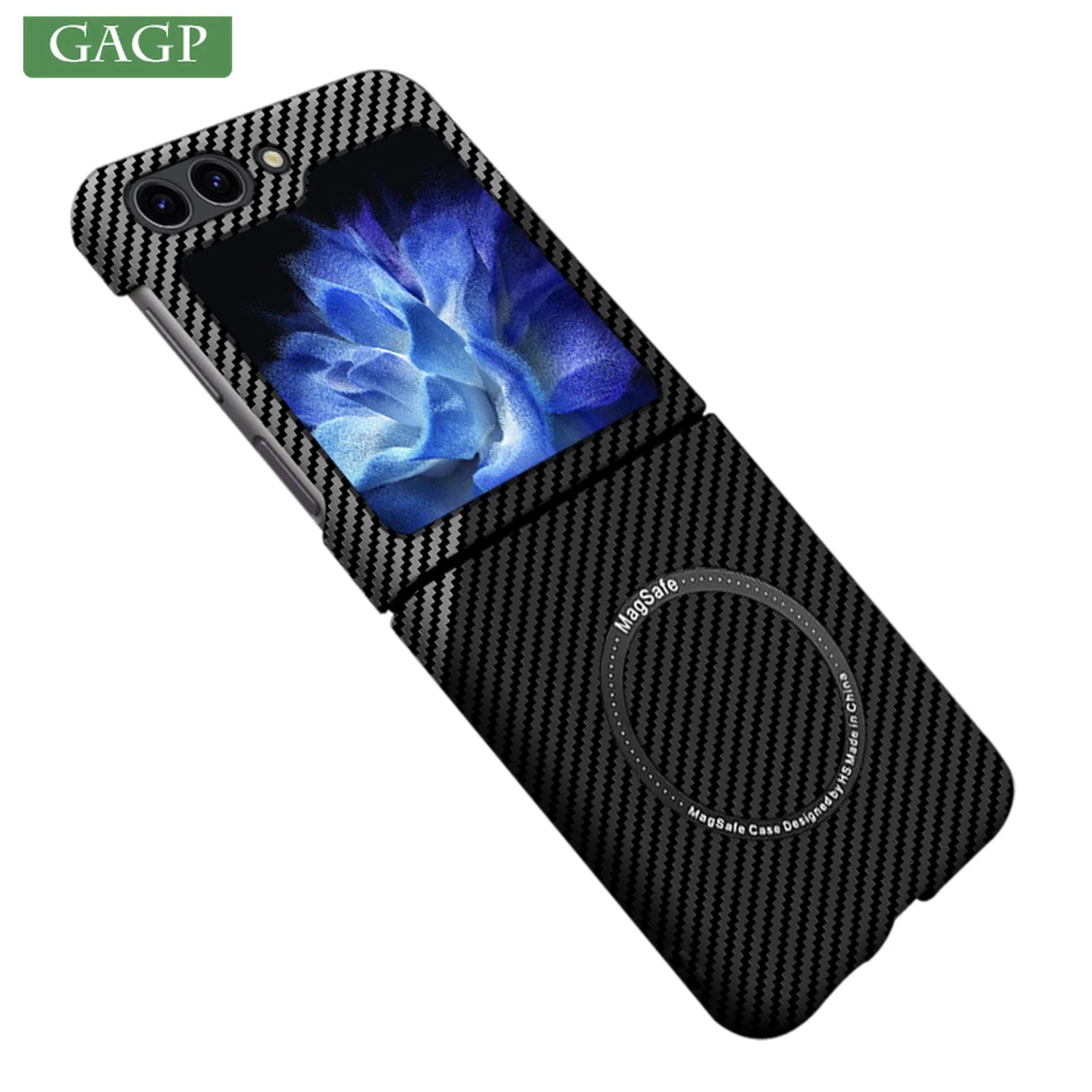 Luxury Ultra Thin Carbon Fiber Case for Samsung Galaxy Z Flip 6 5 4 Magsafe Cases Magnetic Hard Cover for Samsung Z Fold 3 4 5 6