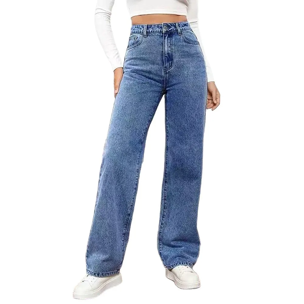 European and American Retro Trendy Washed Jeans for Women 2026 Spring and Autumn New Fashion Versatile Straight Long Pants 5