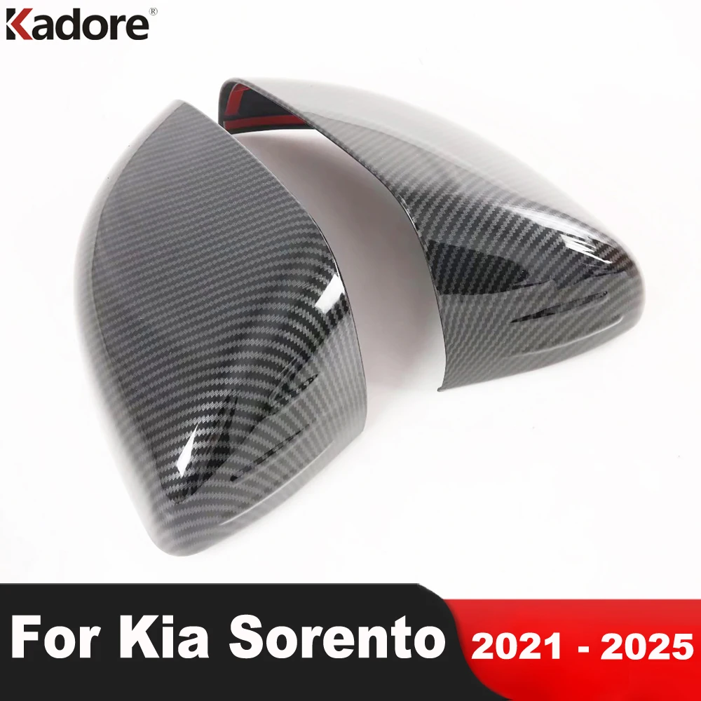 

For Kia Sorento 2021 2022 2023 2024 2025 Carbon Fiber Car Rearview Mirror Cover Trim Side Mirror Cap Protector Accessories