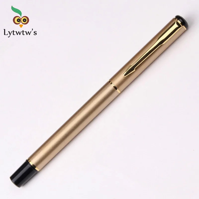 1 Pcs Lytwtw's Luxury Roller Ballpoint Pen Metal Office School Supplies Rose Gold Clip Rollerball High Quality Stationery