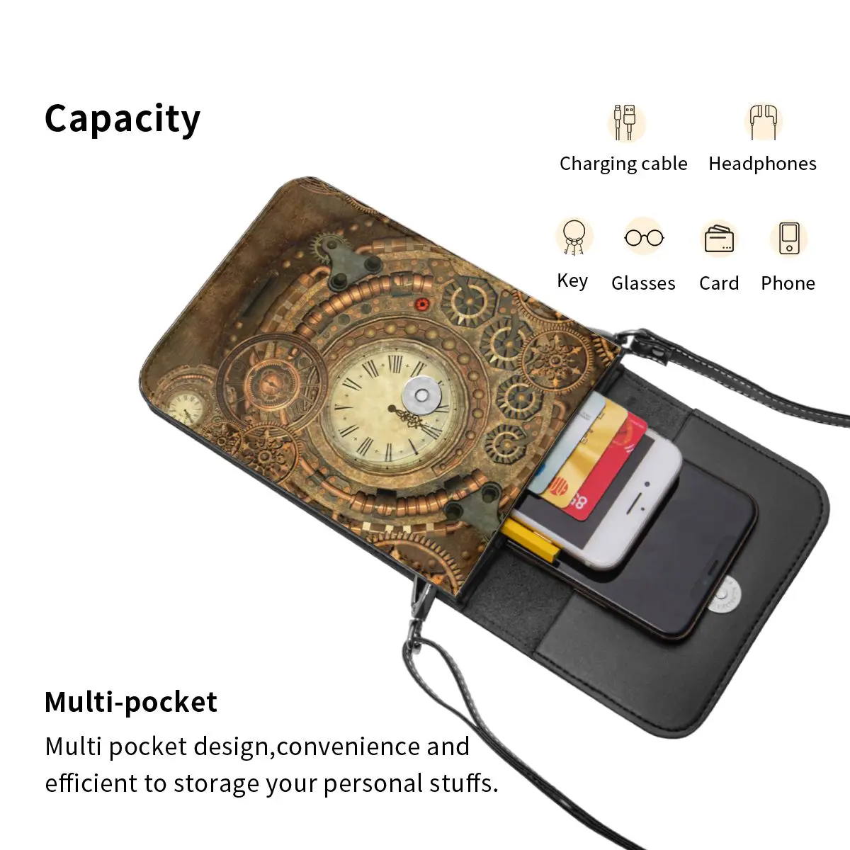 Steampunk Shoulder Bag Wonderful Clockwork Shopping Woman Mobile Phone Bag Gifts Retro Leather Bags