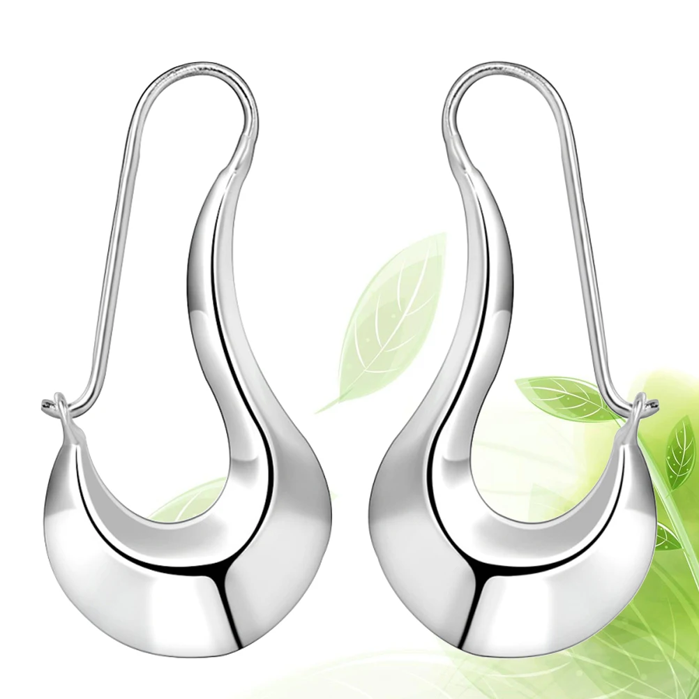 

Shoe Shape Earrings Silver Plated Alloy Dangle Fashion Pendant Elegant Design Women Ladies Party Occasions Black