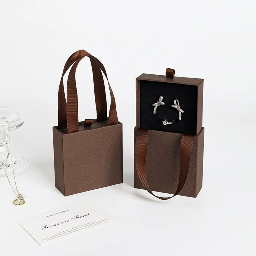 Paper Material Jewelry Packaging Box Drawer Style Portable Design Jewelry Storage Organizer Gift Packaging