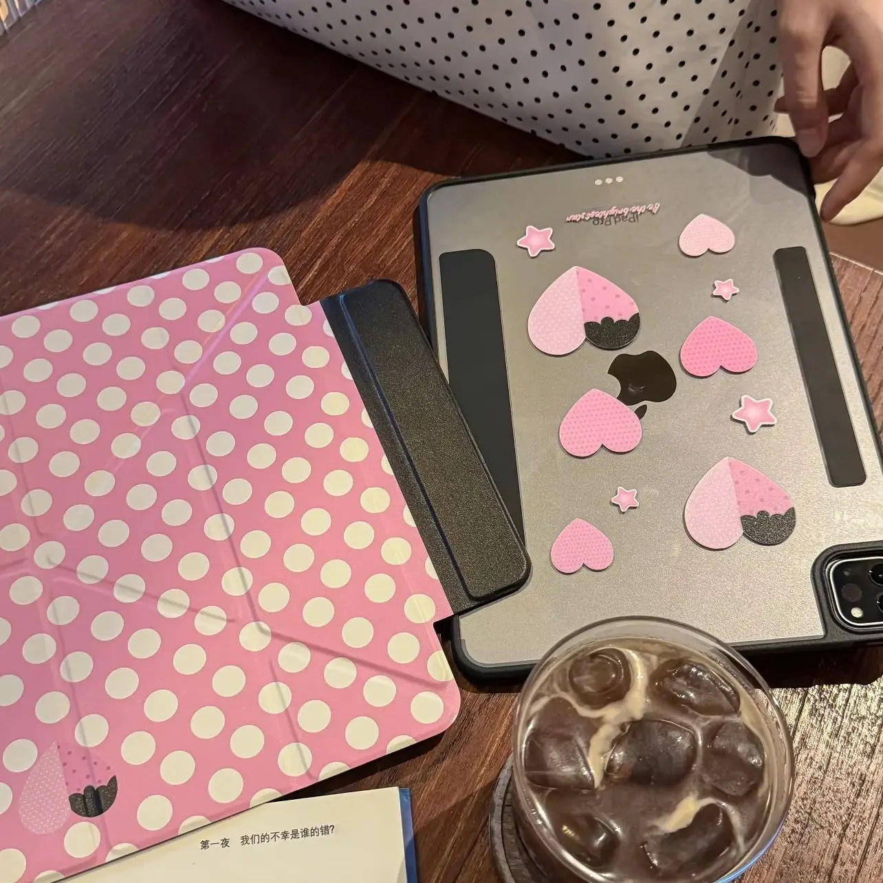 

Korea ins Dots Strawberry Pink Tablet Case For iPad Pro 11 13 M2 M4 M3 10.2 5/6th 7/8/9/10/11th Mini 6 7 Air 3 4 5 6 Stand Cover