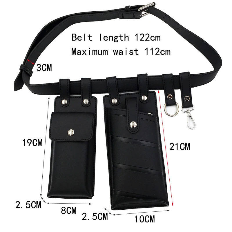 2PCS Waist Bag For Women Fashion PU Leather Fanny Pack Motorcycle Belt Bags Female Crossbody Function Chest Bag Hip Hop Purse