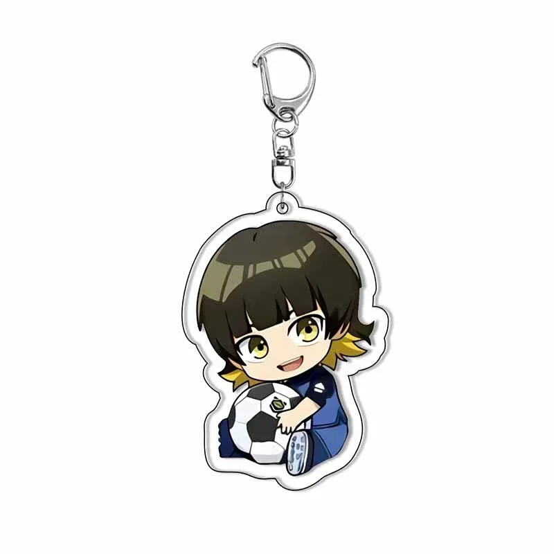 Blue Lock Anime Keychain Cartoon Isagi Yoichi Chigiri Hyoma Acrylic Keyring Bag Tag Pendant Cos Accessory