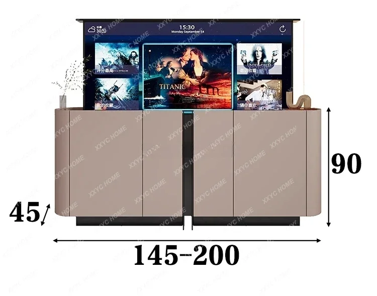 

Lifting integrated TV cabinet 55/65/75 inch living room invisible partition lifting model