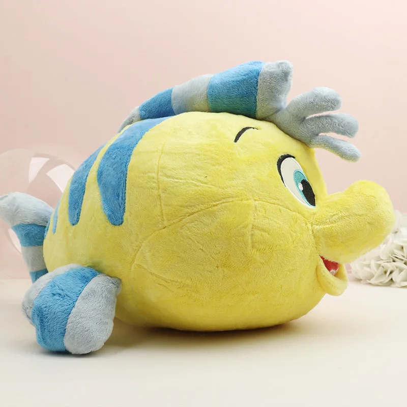 

Cute Flounder Disney Toy The Little Mermaid Stuffed Doll 35cm Ariel Friend Flatfish Plushie Movie Animal Plush Fish Gifts Girls