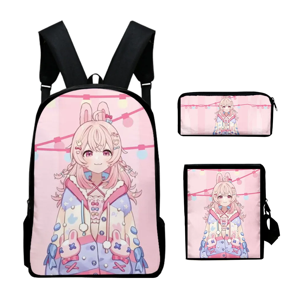 Hip Hop Jugendliche VTuber Pipkin Pippa 3D-Druck 3 teile/satz Student Reisetaschen Laptop Daypack Rucksack Umhängetasche Federmäppchen