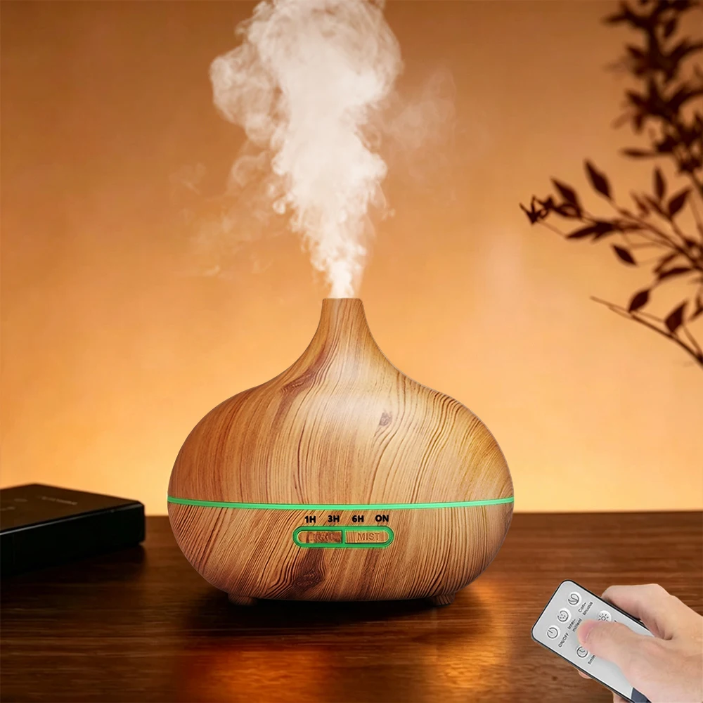 에어 아로마 가습기 우드그레인 초음파 USB 가습기 에센셜 오일 디퓨저 