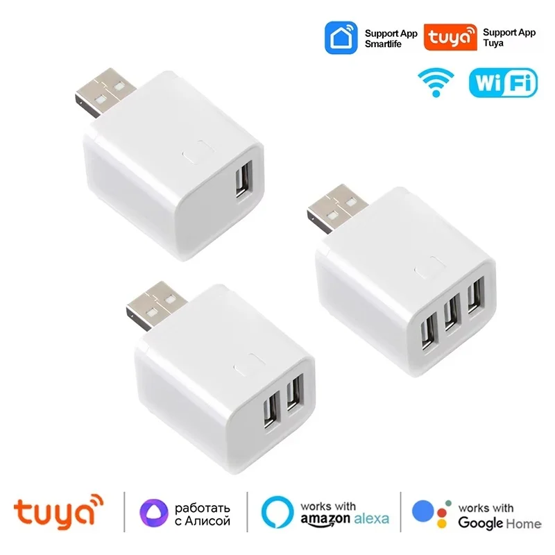 Tuya Smart For Zigbee WiFi Mini 1 2 3 USB Adaptor Switch Micro USB Power Adaptor Smart Life Control Via Alexa Alice Google Home